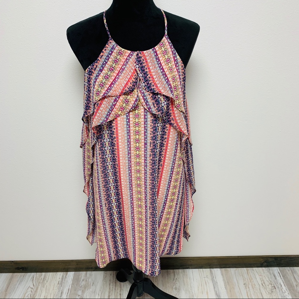 NEW BCBGMaxAzria Boho Print Ruffle Dress XS